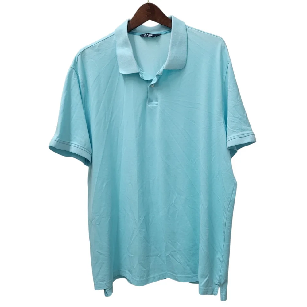 Pique Polo Stretch Cotton Polo Short Sleeves Shirt Men's XXL Excellent Condition